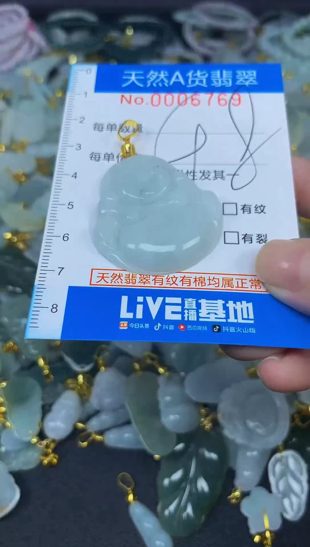 颈饰未镶嵌翡翠净货挂件-6769