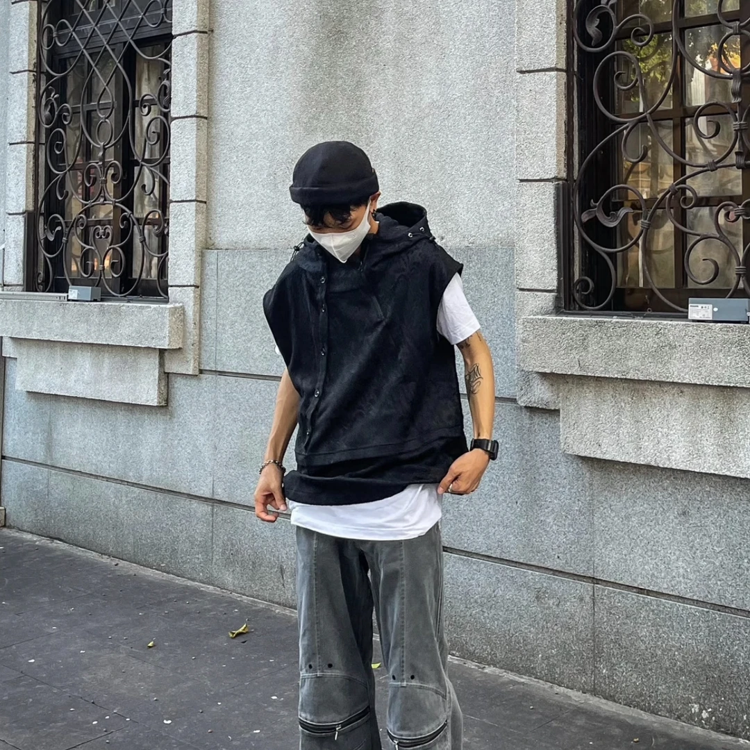 C01-52433-SRP夏季纯色时尚连帽马甲