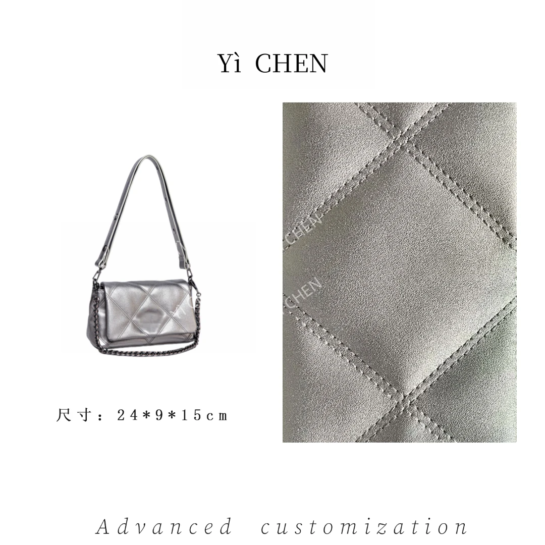 【Yì CHEN】QYX-98051-银灰色  简约时尚女士新款轻奢单肩斜跨包