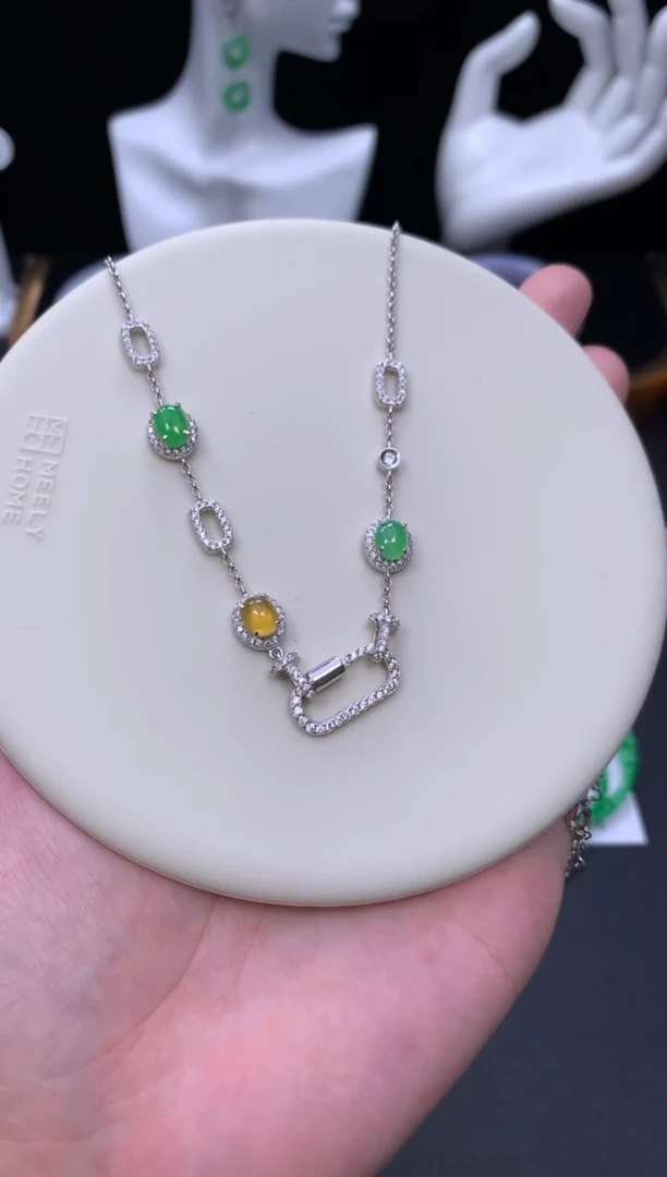 银S925镶嵌摆件翡翠自营供应 48小时鉴赏期