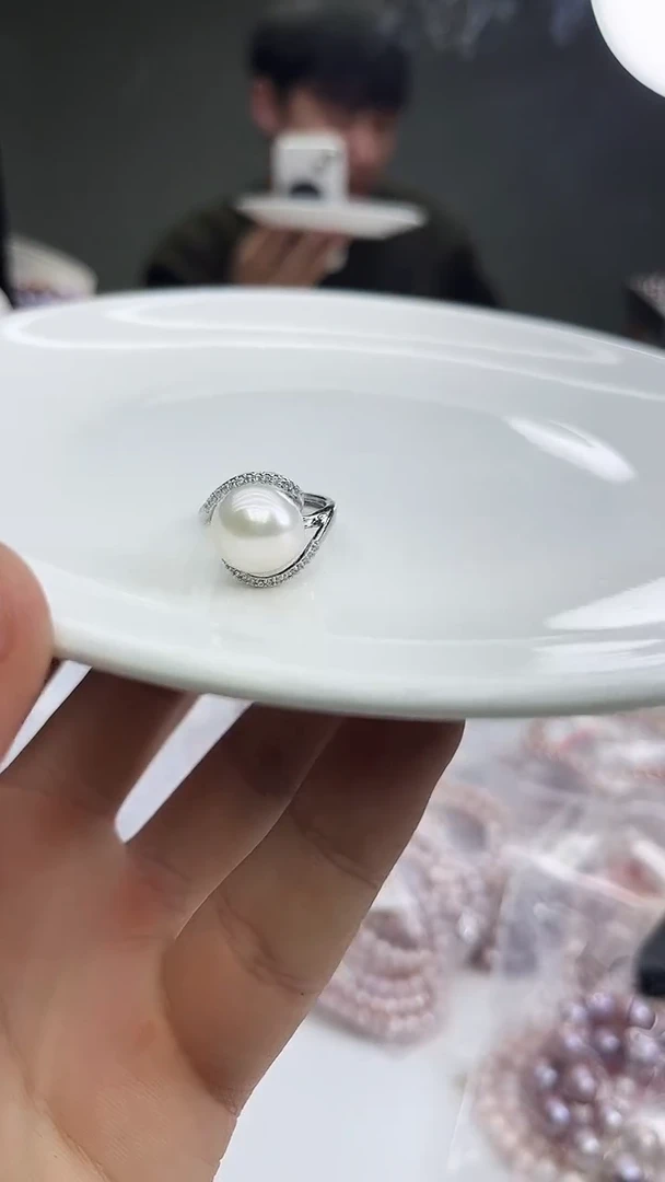 未镶嵌戒指淡水珍珠白色系戒指