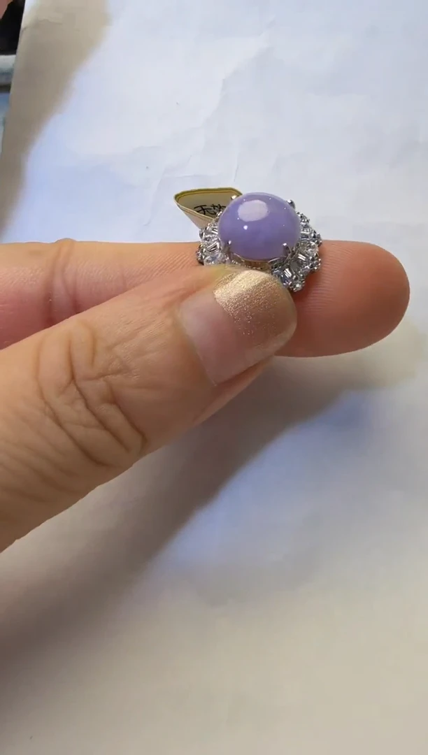 银S925镶嵌戒指翡翠925银镶缅甸A货翡翠戒指