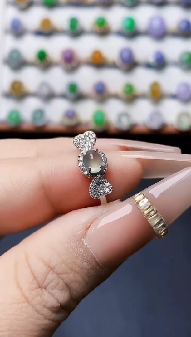 银S925镶嵌戒指翡翠1042