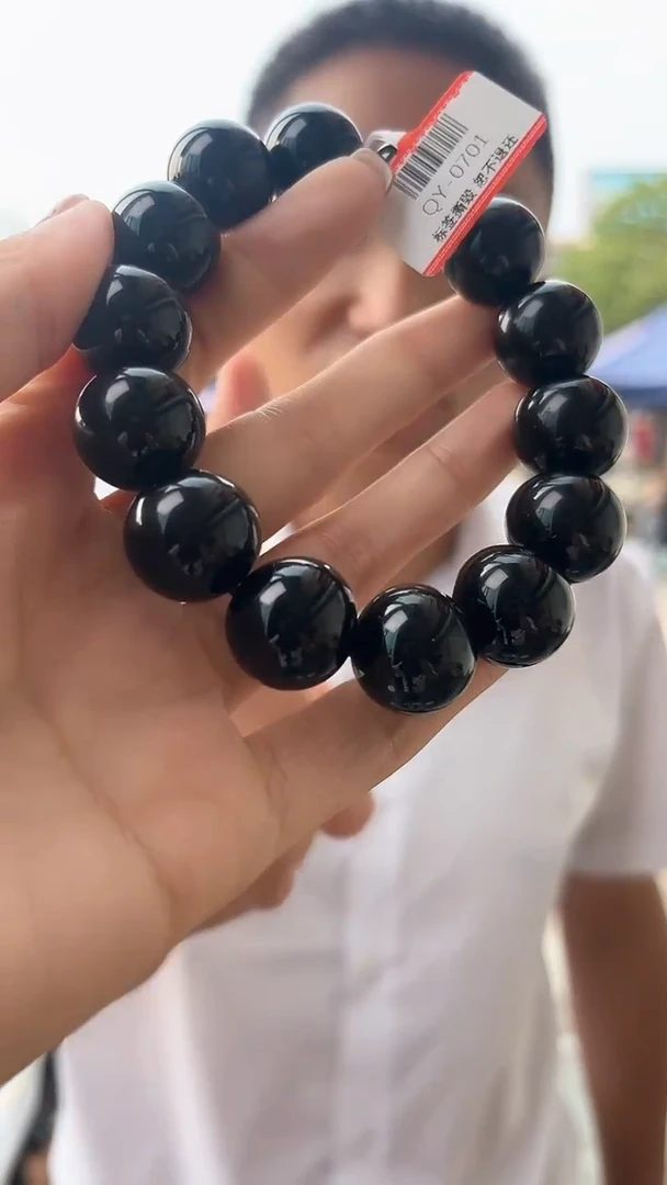黑曜岩未镶嵌手链天然黑曜石手串多样性发一16mm