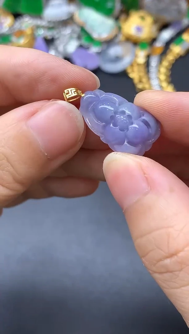 颈饰18K金镶嵌翡翠83-中国好珍宝
