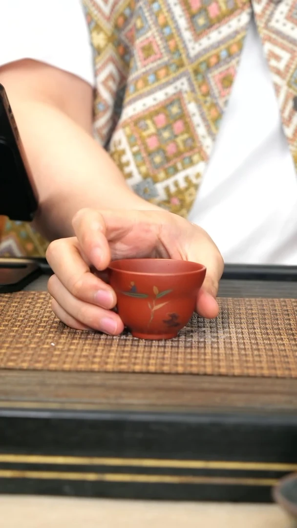 紫砂壶3《悟竹葫芦杯》朱泥