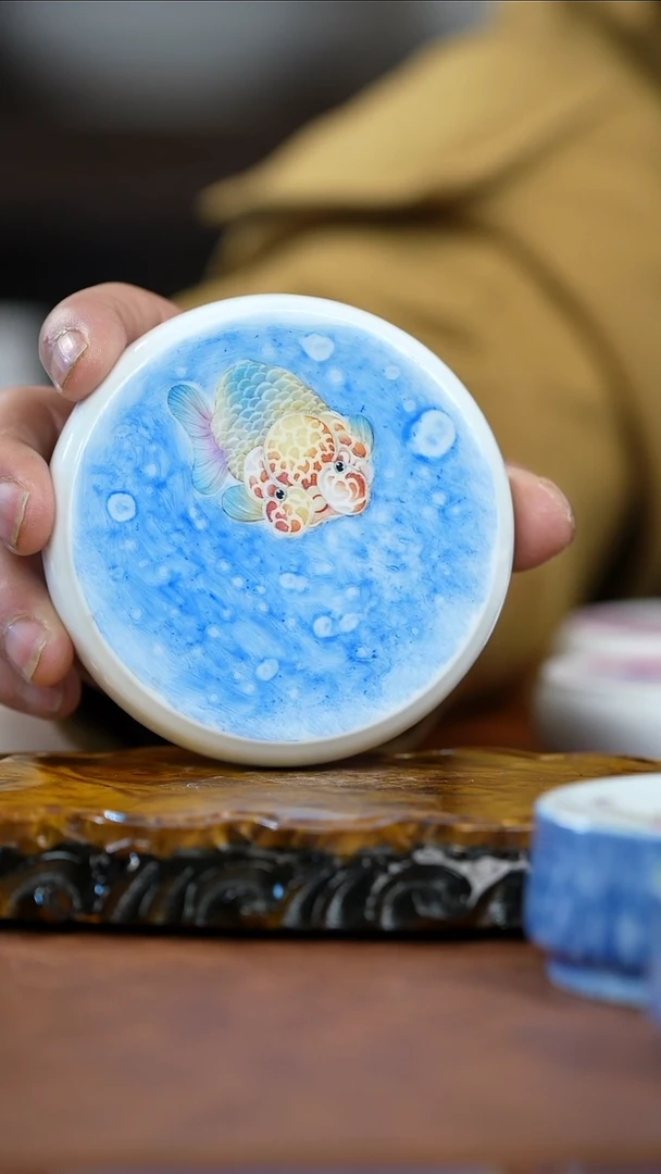 【闪购商品】鱼景德镇陶瓷鱼盖置