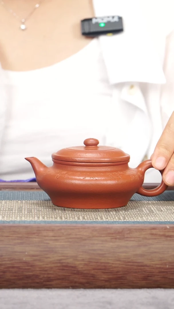 茶壶紫砂朱泥 虚扁