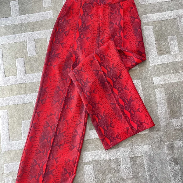 【宝姐家/阔腿裤】新款新年气质蛇纹设计师款女阔腿裤25022A