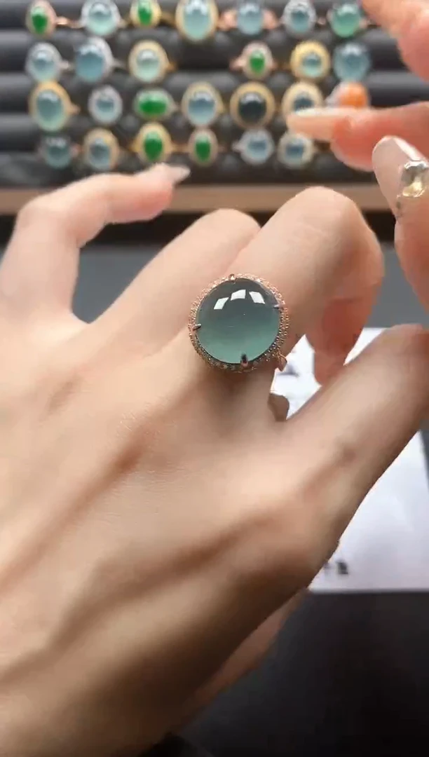 银S925镶嵌戒指翡翠51151
