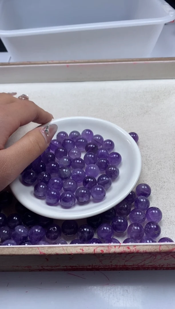 【闪购商品】水晶颈饰未镶嵌w848紫水晶12mm*10颗