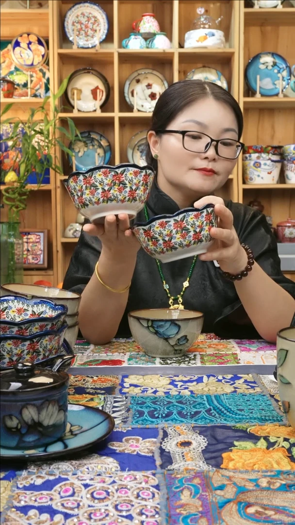 瓷片小可高温瓷餐具米饭碗2只