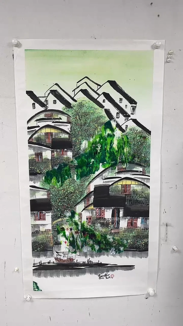 国画赵燮-8平尺-水乡-金袍