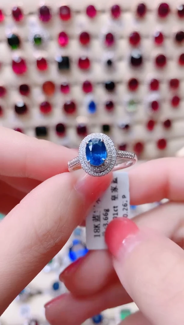 18K金吊坠蓝宝石18K金镶嵌1