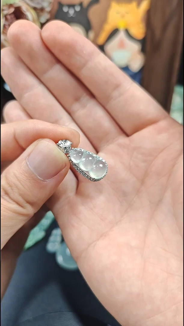 颈饰银S925镶嵌翡翠翡翠颈饰S925银镶嵌