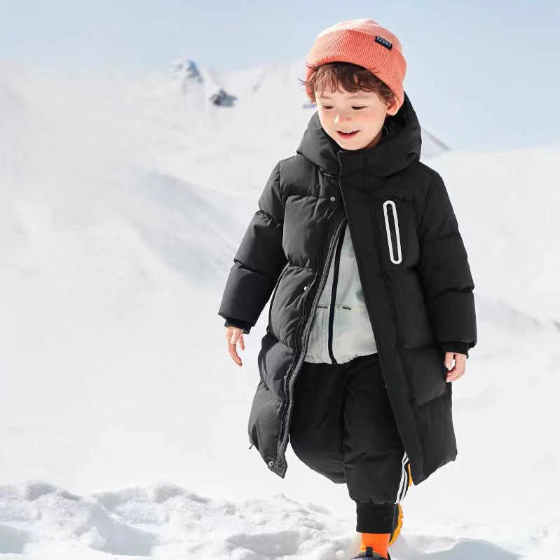 [乐宝清货补贴]儿童中长款男童女童小童中大童加厚冬装羽绒服