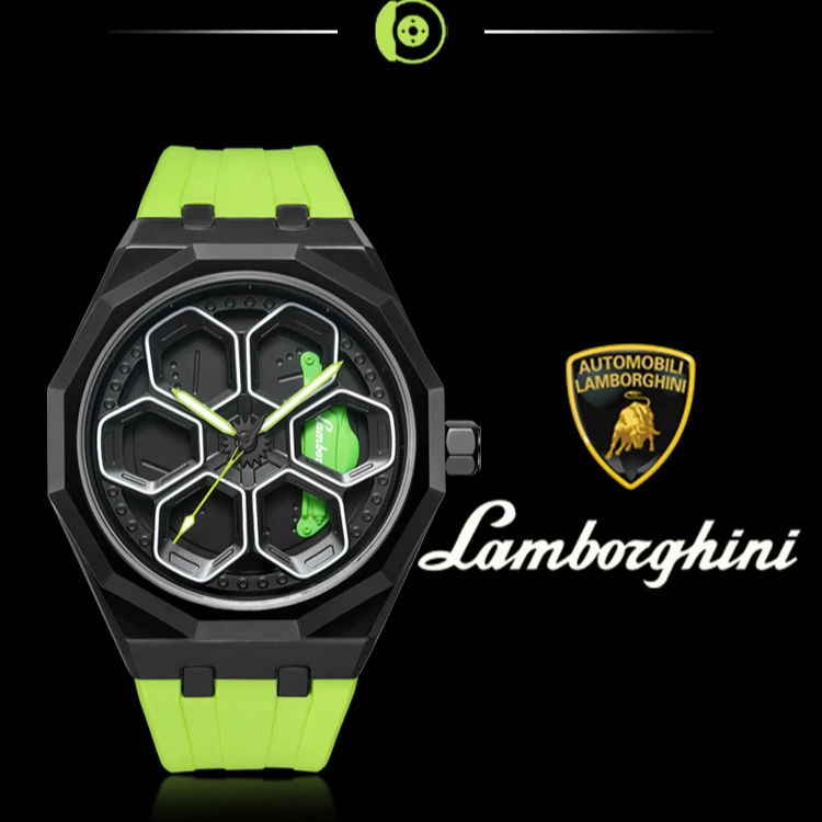 AutomobiliLamborghini兰博基尼时尚车轮毂幻影腕表ddd!