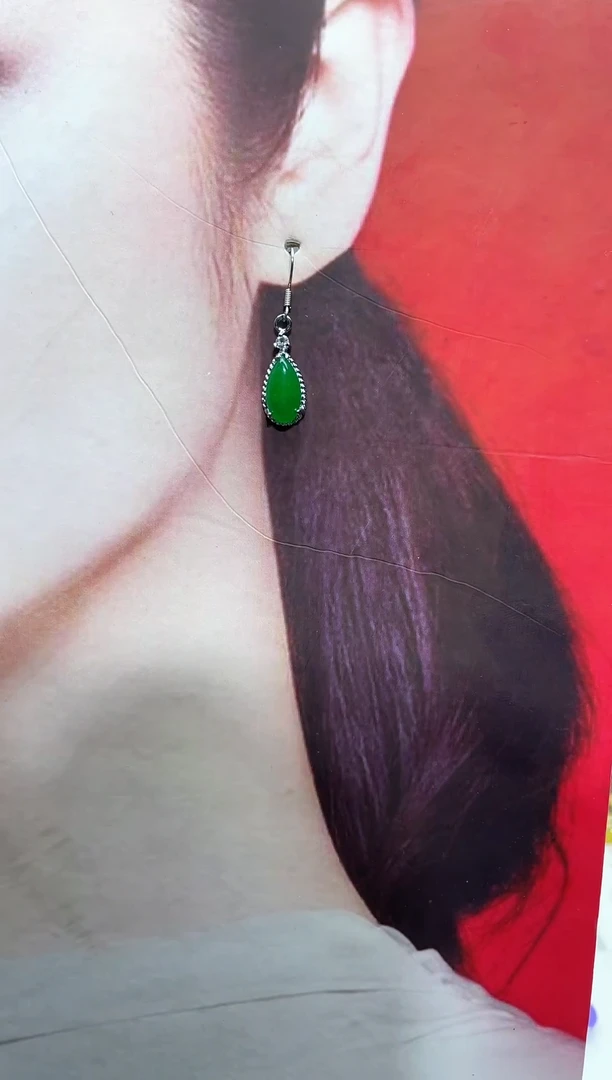 【闪购商品】和田玉耳饰银S925镶嵌时尚耳饰111