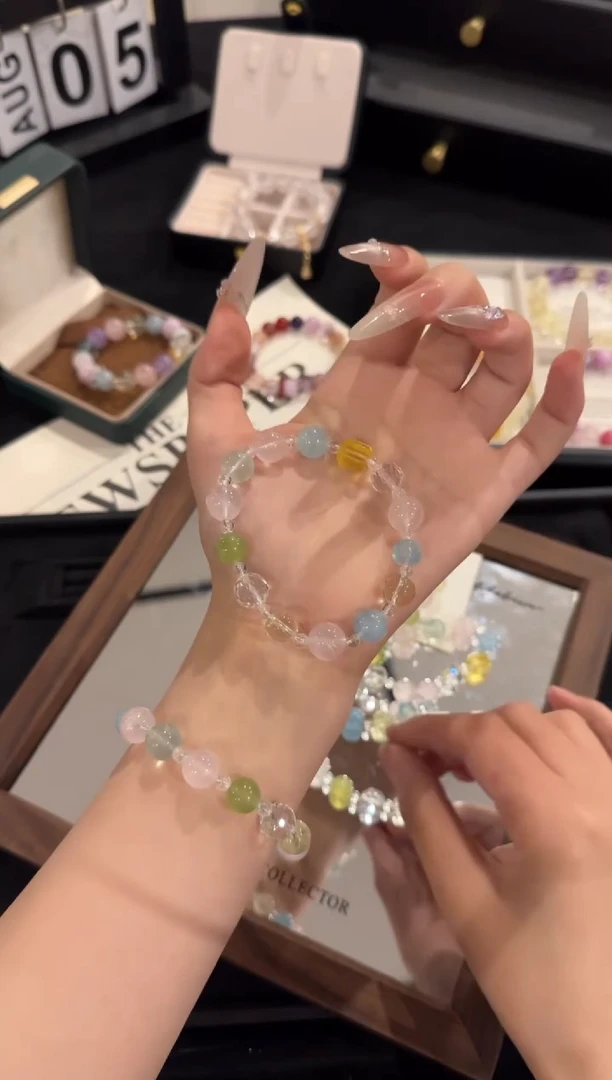 水晶手链合金海蓝宝多宝x2194