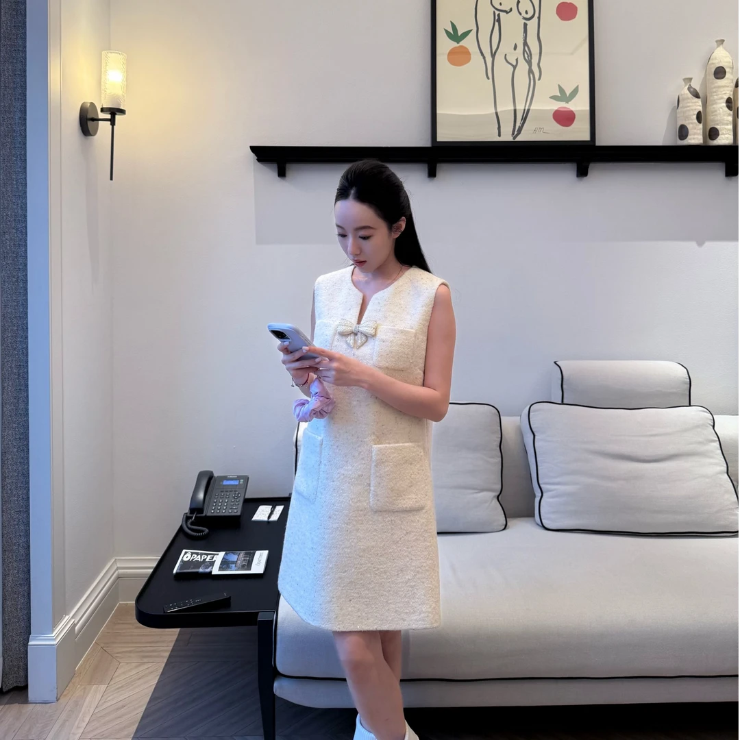 伙伴伙伴FellowFellow【银河细闪】法式原创小香风气质千金感连衣裙