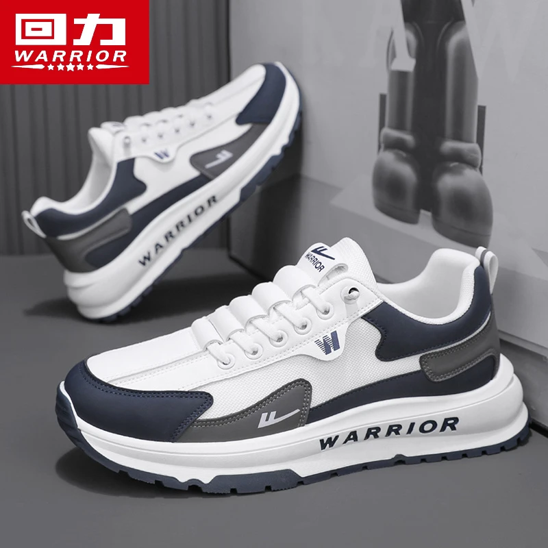 回力男鞋秋季2025新款一脚蹬皮网拼接开车运动鞋子轻便百搭潮流鞋