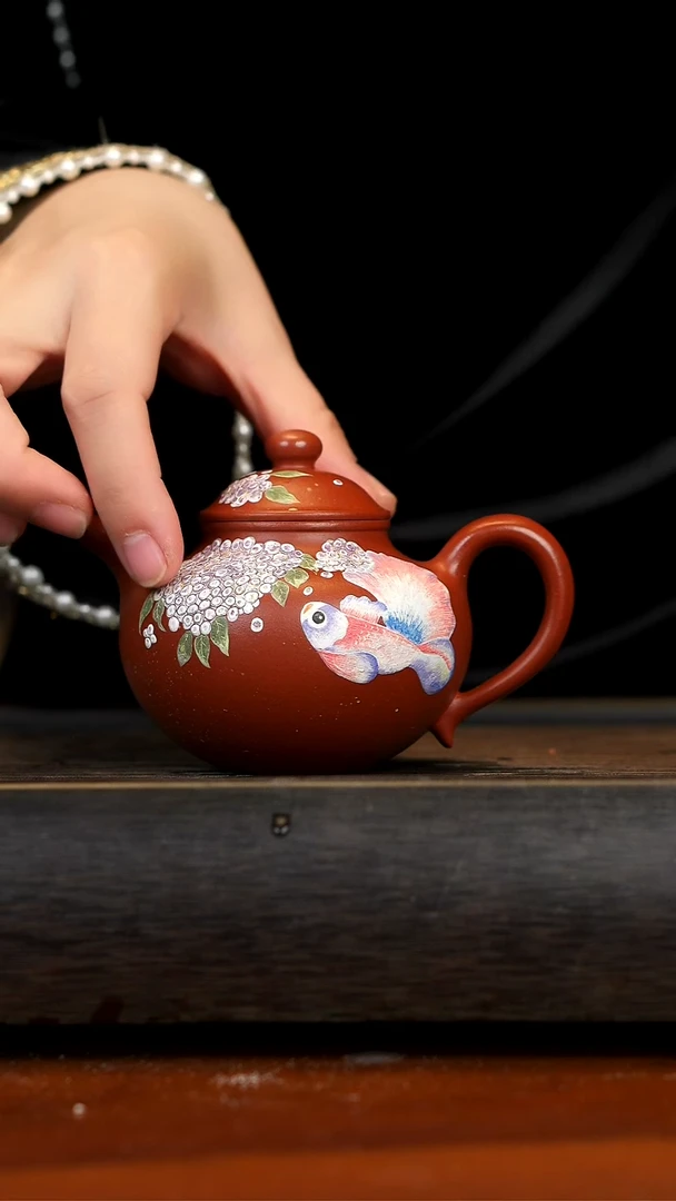 【闪购商品】紫砂茶壶念一紫砂  朱泥  莲子