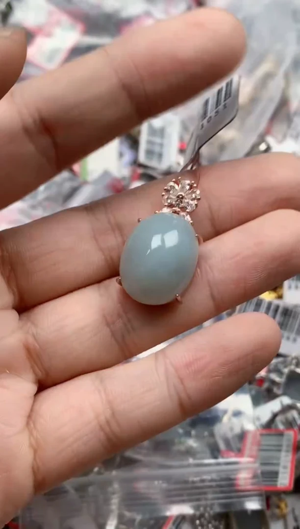 银S925镶嵌戒指翡翠天然A货缅甸翡翠