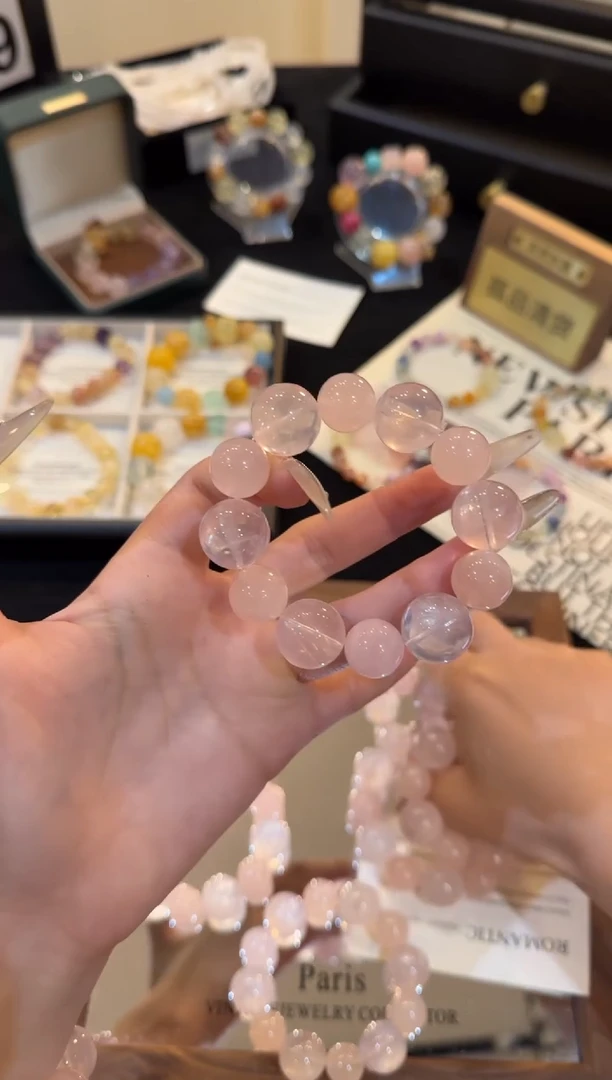 合金手链水晶粉水晶x3242