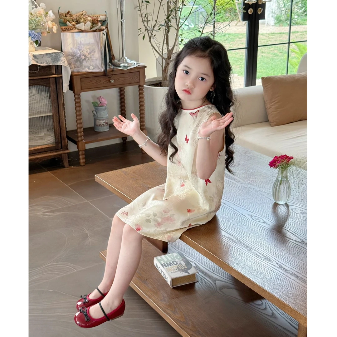 【现货】壹妈童装女童夏季新款儿童国风旗袍裙无袖背心裙中式连衣裙