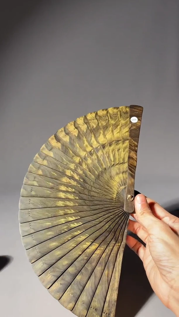 其他楠木（金丝楠）尘*585号18cm乌木金丝楠小叶桢楠扇子
