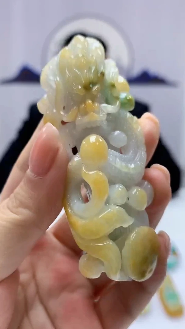 【闪购商品】定制翡翠未镶嵌4969ms-毛货124龙牌