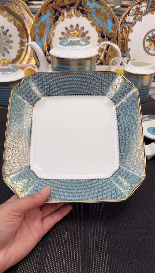 瓷片8英寸方形菜盘 1个