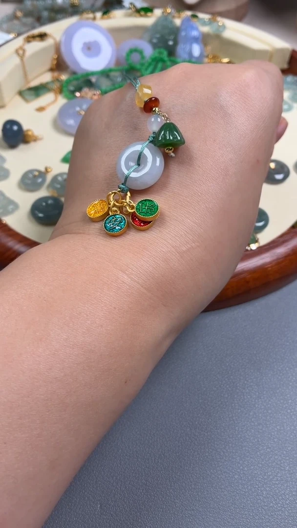 翡翠未镶嵌颈饰翡翠平安扣随机发平安喜乐