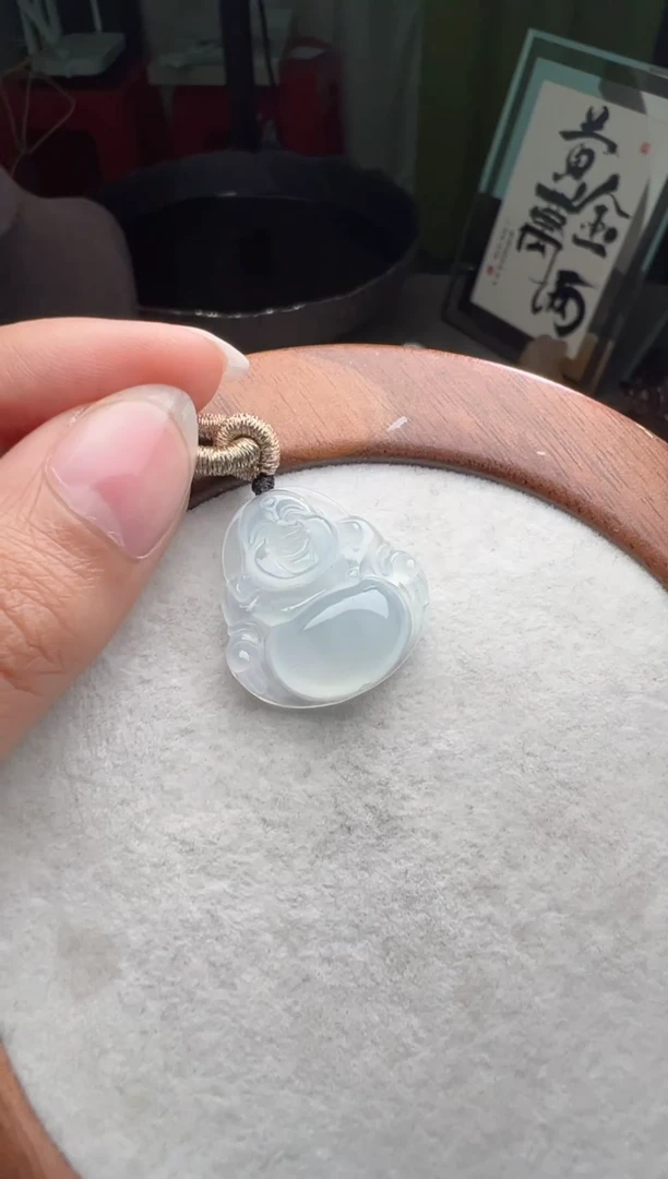 未镶嵌定制翡翠白冰佛公