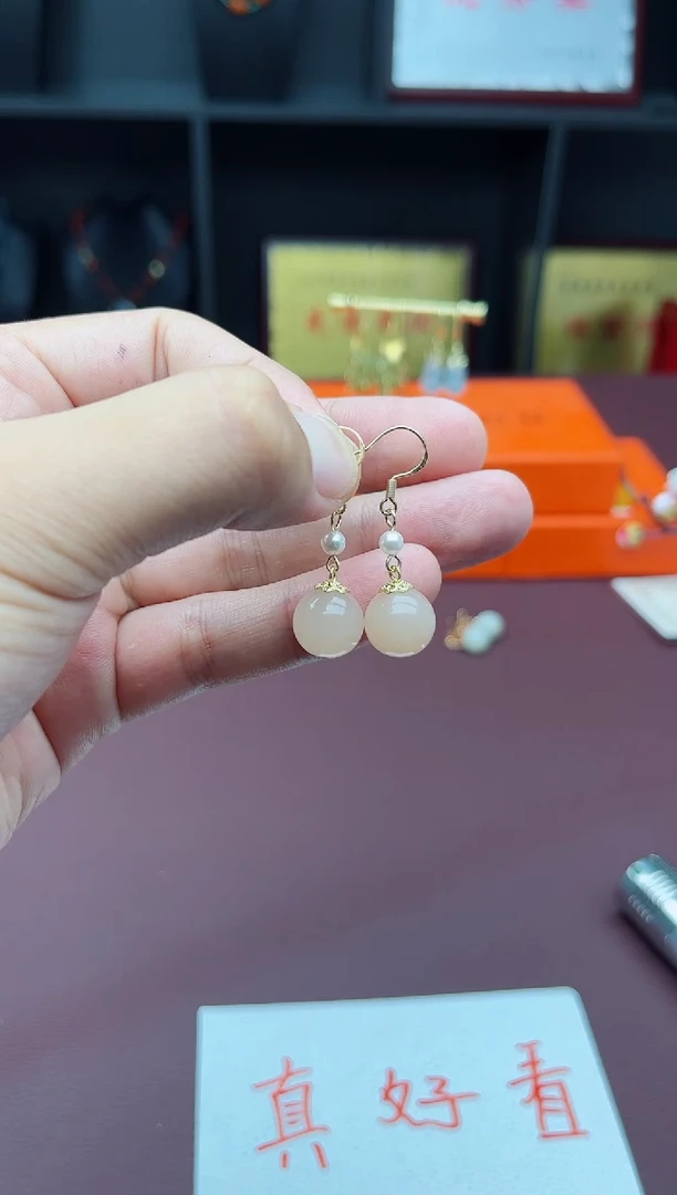 玛瑙/玉髓耳饰银S925镶嵌218000