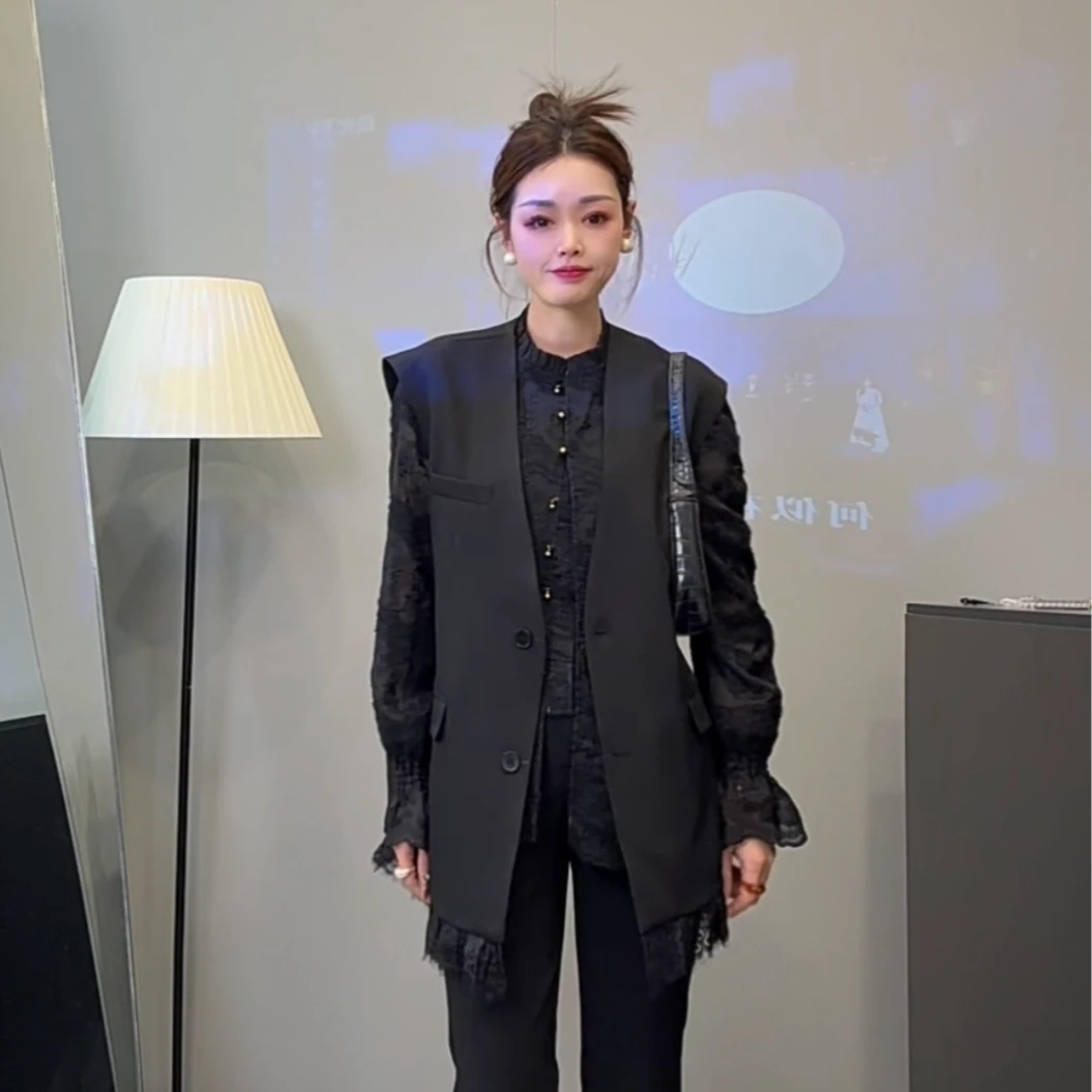 韩版东大门时尚百搭气质休闲宽松西装马甲