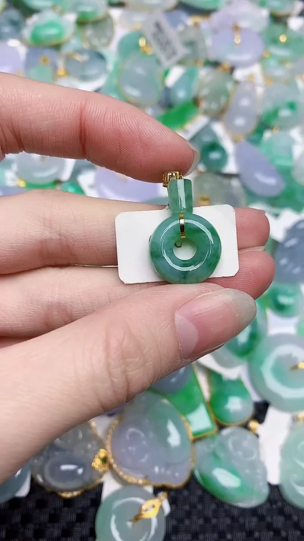 【闪购商品】翡翠颈饰18K金镶嵌4534534354