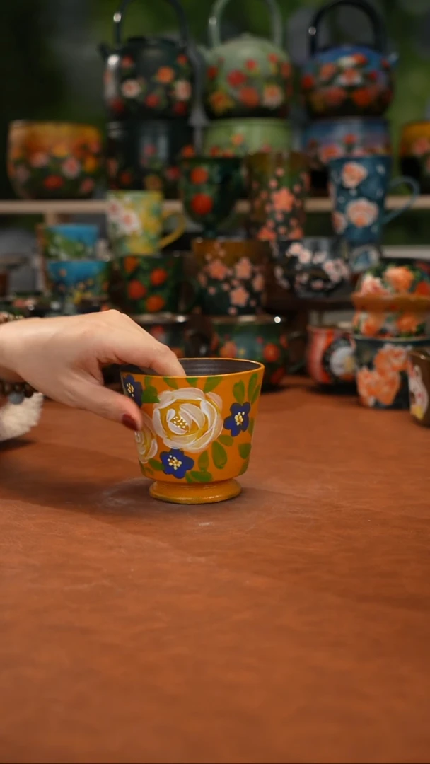 紫砂油画手绘釉下彩