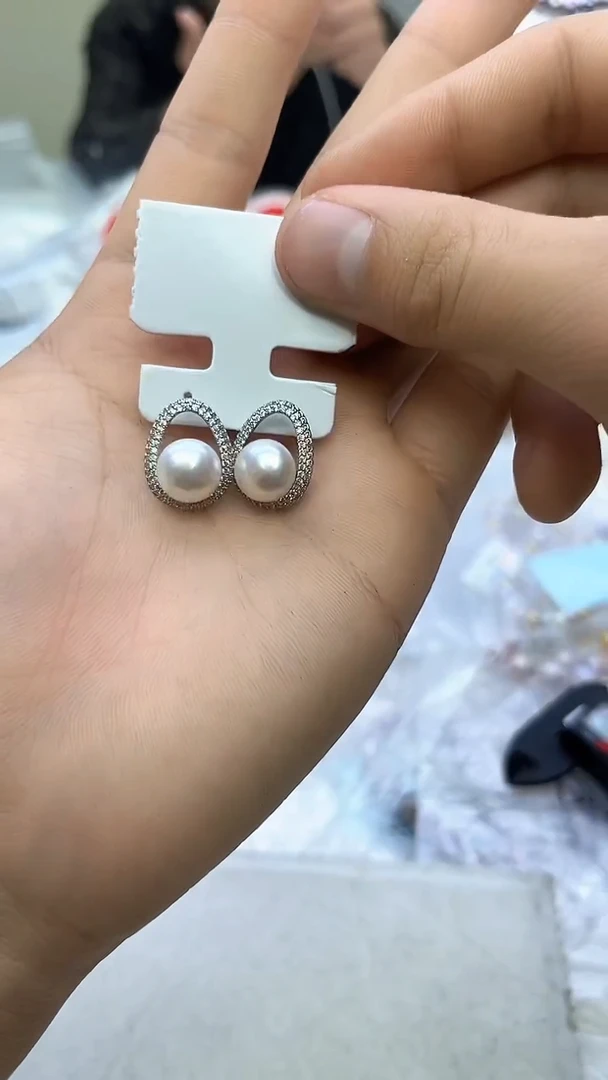 未镶嵌耳饰淡水珍珠白色系耳饰