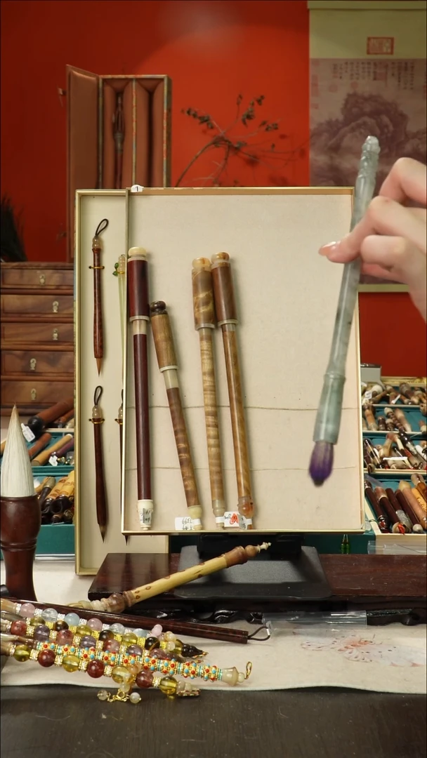 220号闪孤品高货毛笔链接 清水试笔 蘸墨不退