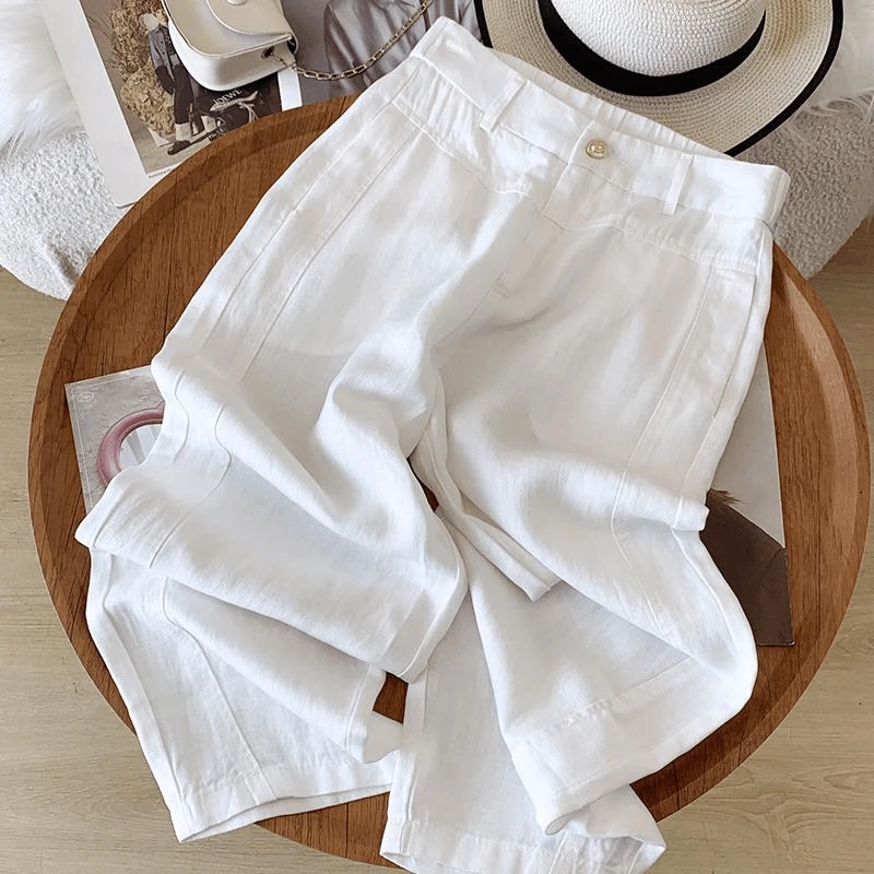 2025新款夏季萝卜哈伦裤女薄款天丝亚麻裤子小个子窄版直筒裤