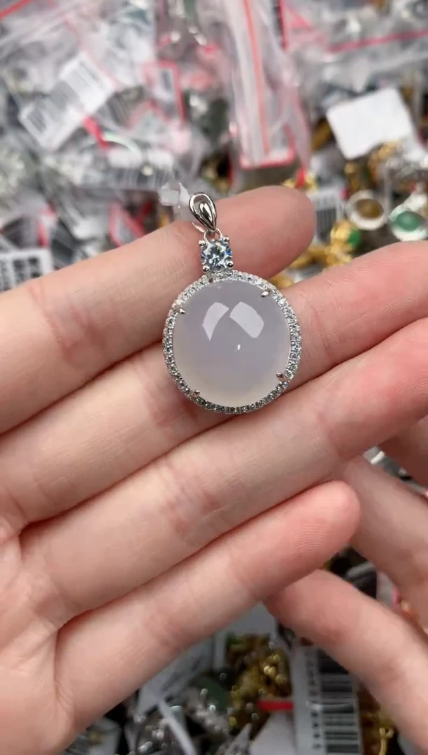 银S925镶嵌戒指翡翠444     3