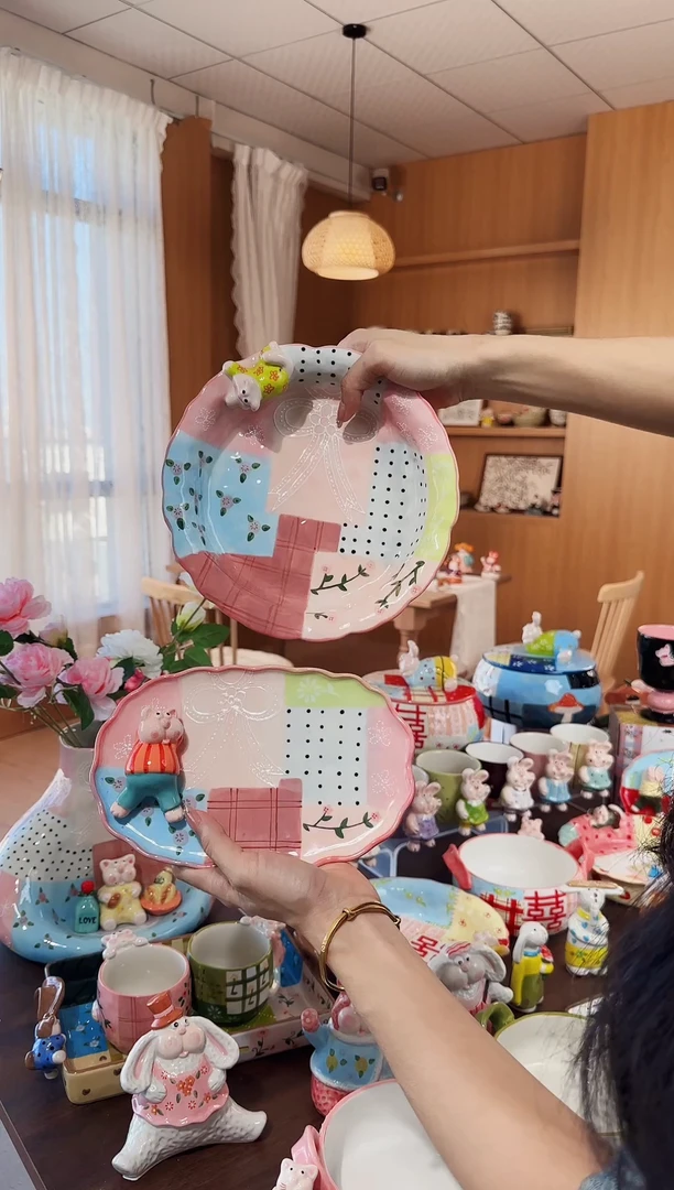 陶POP-粉色邂逅-8.4汤盘+早餐盘