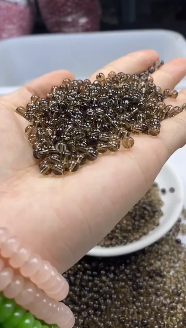 未镶嵌颈饰水晶w757茶水晶4mm*100颗