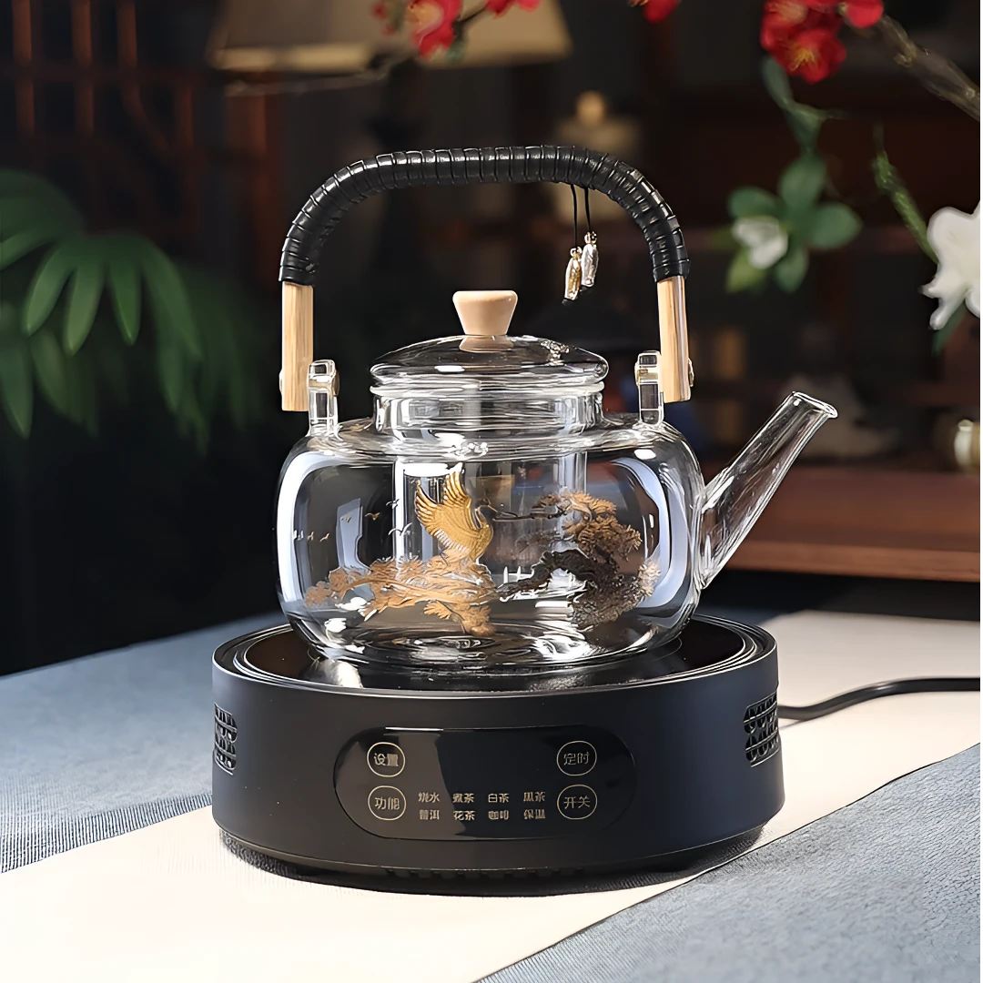 高硼硅耐热玻璃提梁壶烧水壶煮茶壶小型电陶炉煮茶器大容量保温