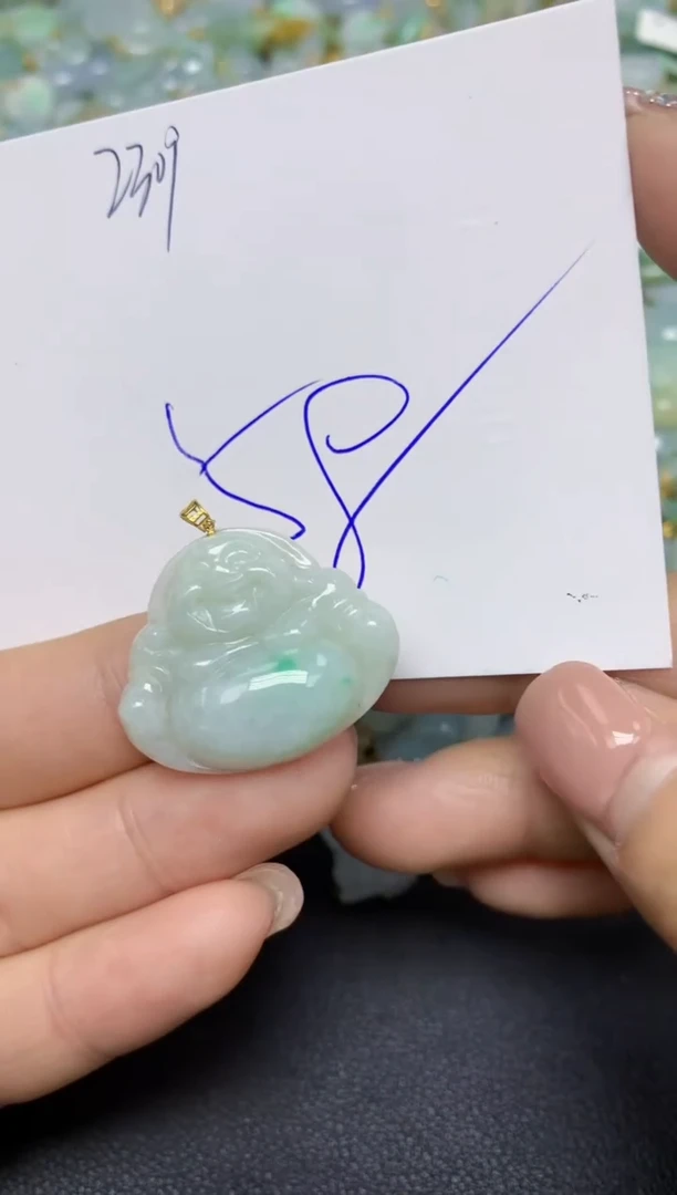 【闪购商品】翡翠挂件18K金镶嵌 天然翡翠A货