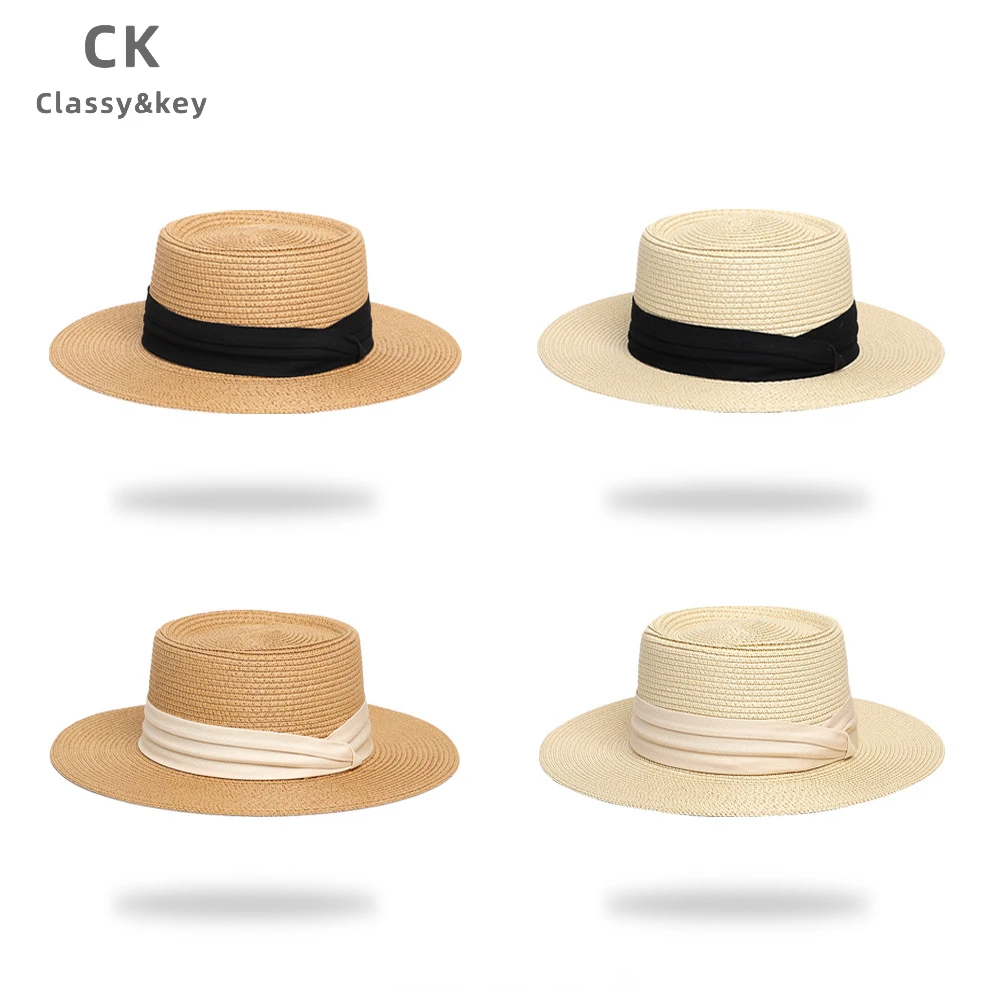 Classy key新加坡设计师联名款平顶遮阳帽女夏沙滩海边度假太阳帽