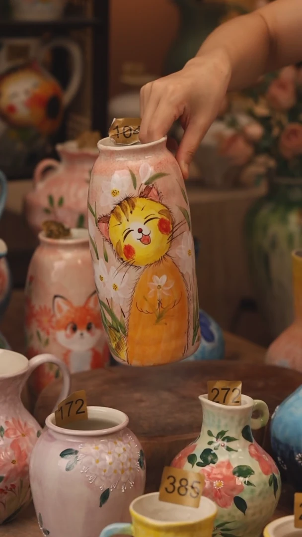 陶瓷104景德镇设计师手作花器摆件侘寂风