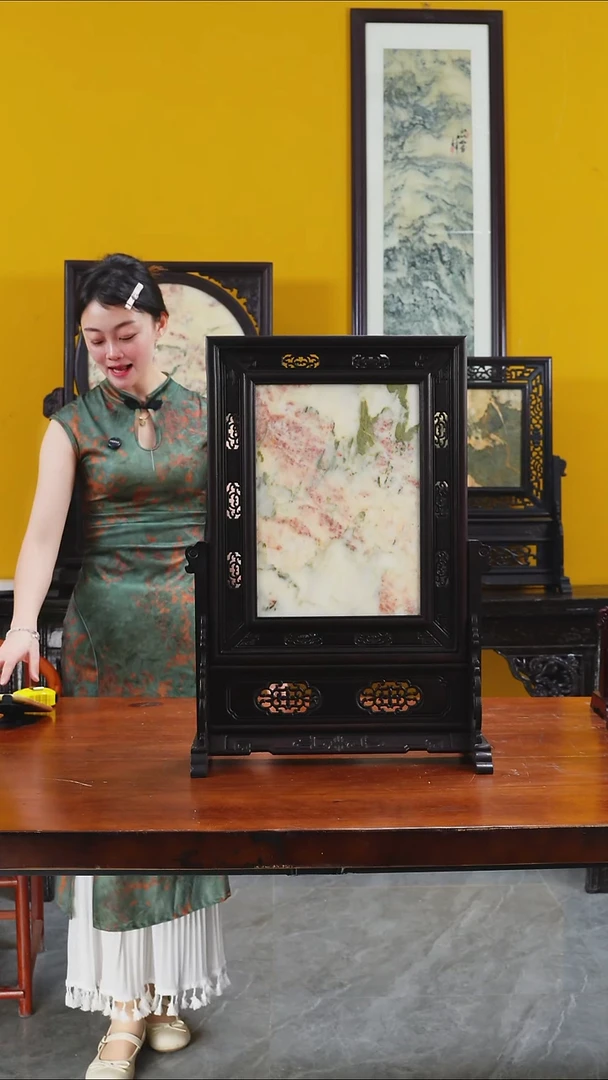 石材天然大理石画摆件高度