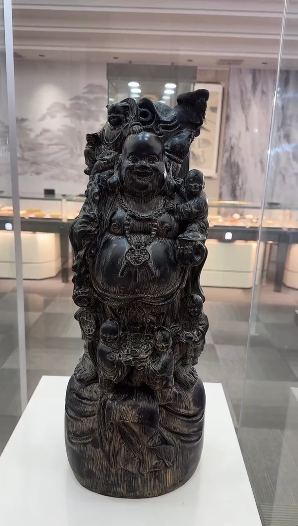 尽*私人展厅甄选藏品/ 百年棋楠弥勒摆件（五子闹佛）